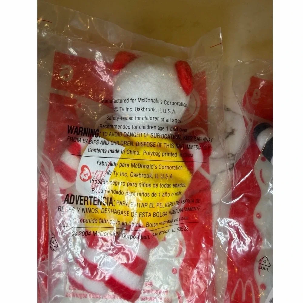Ty Teenie Beanie Babies McDonalds 25th Anniversary Ronald & Hamburglar Bears Set